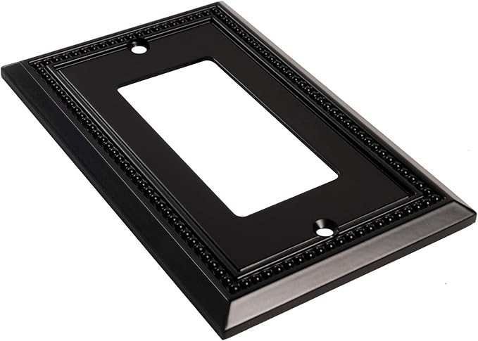 Henne Bery Sunken Pearls Heavy Duty Switch Plate/Wall Plate/Outlet Cover (Single Decorator 3PK, Matte Black)