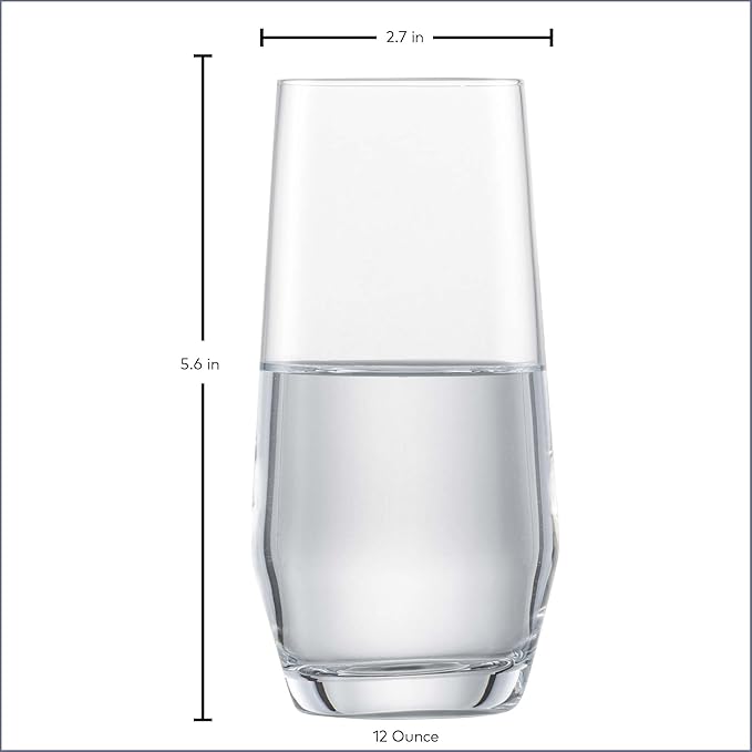 ZWIESEL GLAS Pure Tumbler (Set of 6), Drinking Glasses for Several Beverages, Dishwasher-Safe Machine-Made Tritan Crystal Glasses, Made in Germany (12 Ounce)