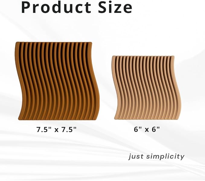 Premium Silicone Trivet Set, Freestanding Bendable Design, Kitchen Decor - Durable & Stylish Heat-Resistant Countertop Protector (Neutral, Set, Wave)