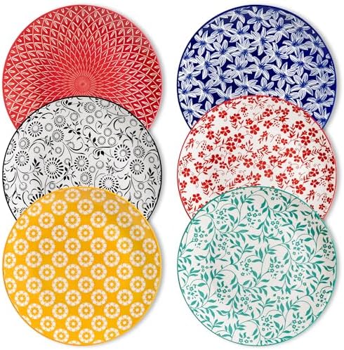 vancasso 10.25" Ceramic Dinner Plates Set of 6, Muted Vintage by vancasso