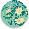 Coasters for Drinks Coaster Drink Set Decorative Coffee Table Desk Cup Mat Spring Cute Cork Bar Backing Round Home Decor Flowers Leaves Light Green27