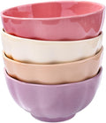 Ceramic Rice Bowl Set of 4 Porcelain Sushi Bowls for Sushi Sauce 4.72 Inch Assorted Colors Microwave Safe Smooth Glazed Finish Simple Design