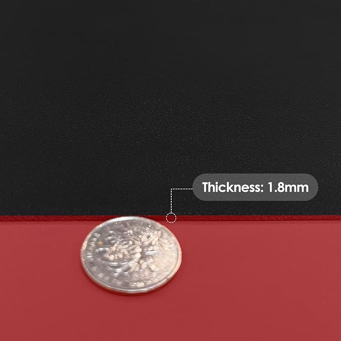 Leather Table Cover,1.8mm Thick,12x96 Inch Desk Cover,Dresser Cover Top,Dresser Protector Top,Dresser Cover,End Table Cover.(Black+Wine Red,12x96)