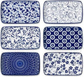 vancasso Selene Rectangular Salad Plates 8.5"x5.1"Inch, Set of 6 by vancasso