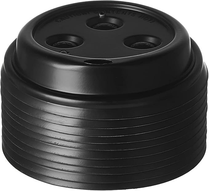CIAO! 10-24 oz. (90mm) Coffee Cup Sipper Black Dome Lid, 1,000 Count