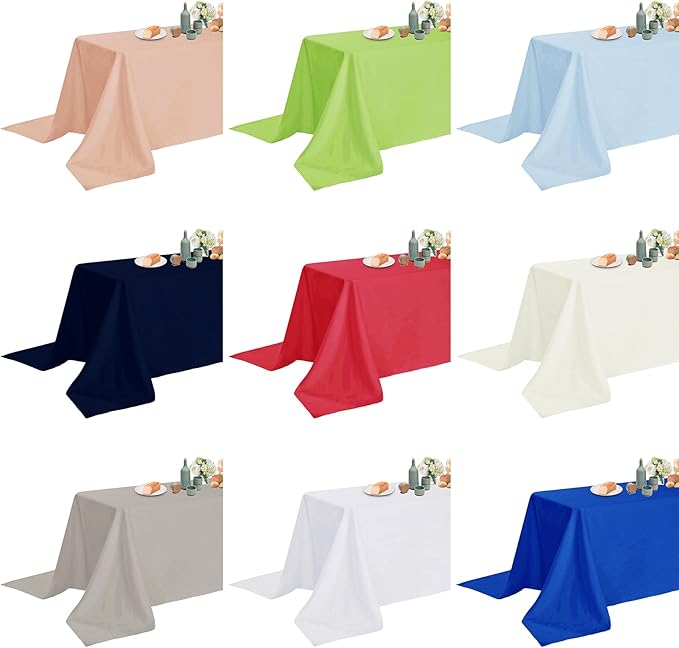 Fokitut 2 Pack Waterproof Rectangle Tablecloth, 60x120 Inch,Stain Resistant and Wrinkle Polyester Table Cloth, Fabric Table Cover for Kitchen Dining, Wedding, Party, Holiday Dinner-Purple