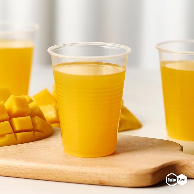 Turbo Bee 500 Pack 7oz Disposable Plastic Cups,Heat-Resistant & Food Safe Drinking Cups for Hot/Cold Beverages, Perfect for Schools, Offices, Events & Commercial Use