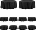 PureFit 10 Pack Round Black Table Cloths 90 Inch for Round Tables, Stain and Wrinkle Resistant Table Linens for Home Use, Wedding, Party, Banquet and Camping