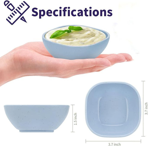 15 Pack Unbreakable Dipping Bowls, 4.5 OZ Soy Sauce Dishes,Wheat Straw Small Dessert Bowls,Small Prep Bowls，Dipping Sauce Cups, Dip Bowls for Side Dish, Snacks, BBQ，Ketchup