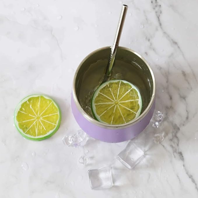 12oz Wine Tumbler with Lid With straw Stainless Steel Wine Tumbler Cups Double Wall Vacuum Insulated Travel Mugs Stemless Cup 12 Pack (Assorted Colors)