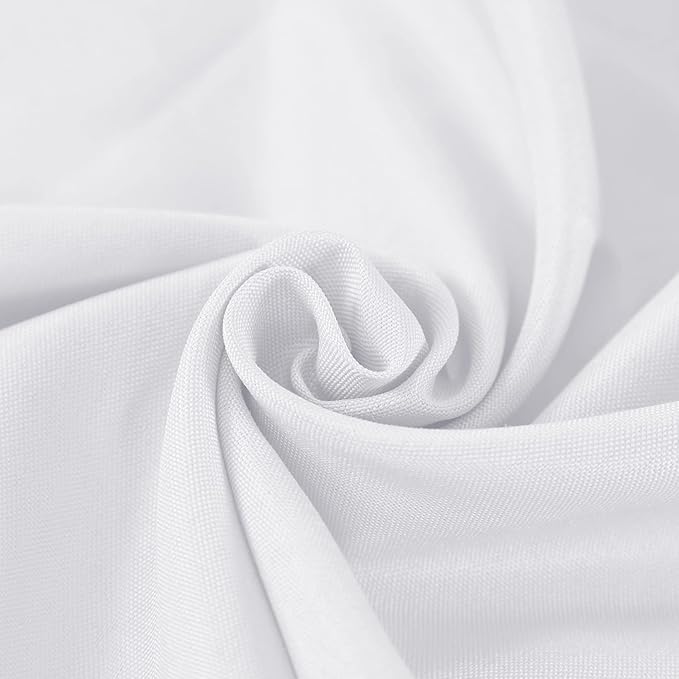 Fokitut 2 Pack Waterproof Round Tablecloth, 90 Inch, Stain Resistant and Wrinkle Polyester Table Cloth, Fabric Table Cover for Kitchen Dining, Wedding, Party, Holiday Dinner-White