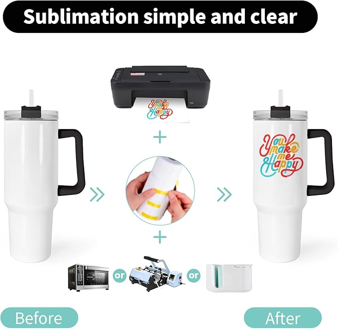 40 oz Sublimation Tumblers with Black Handle Lid and Straw 12 Pack Stainless Steel Double Wall Vacuum Insulated Travel Mug Cup Bulk Sublimation Blank for DIY Gift