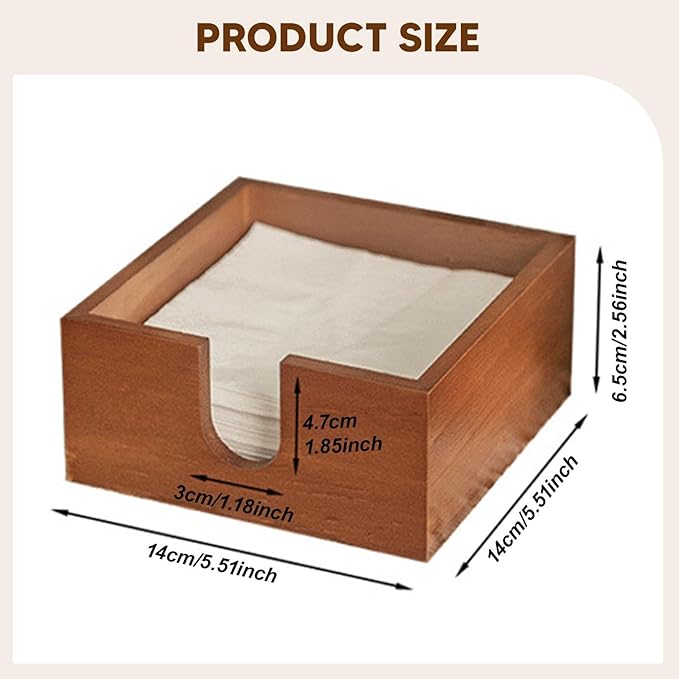Sticky Note Holder Table Napkin Holder Multifunctional Wooden Tabletop Napkin Dispenser for Kitchen Counter Desk Decoration