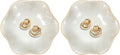 uxcell 2Pcs Ceramics Jewelry Plate, Lotus Leaf Shape Key Holder Bowl for Entryway Table Decor Small Ring Tray Dish Gift for Women Girlfriend, White