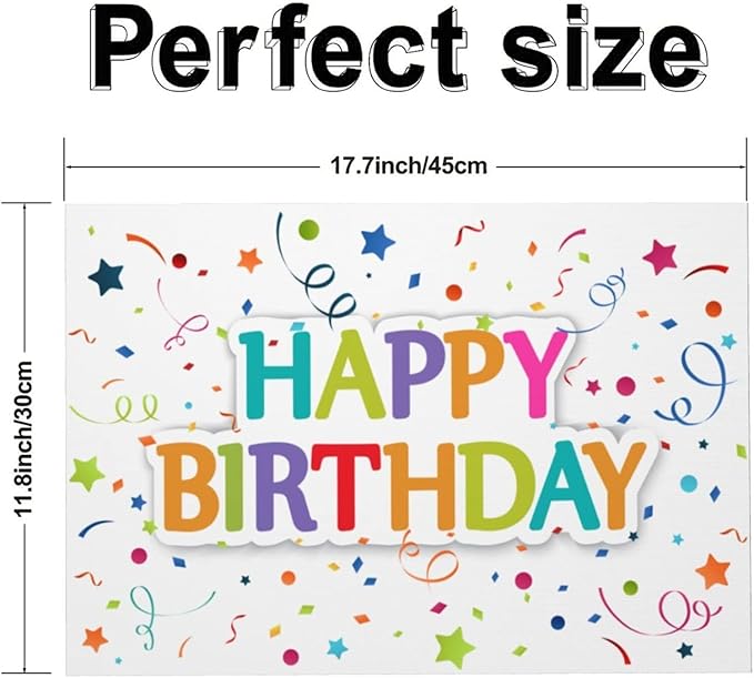 Happy Birthday Placemats Set of 4 Washable Table Place Mats for Dining Kitchen Party Decor