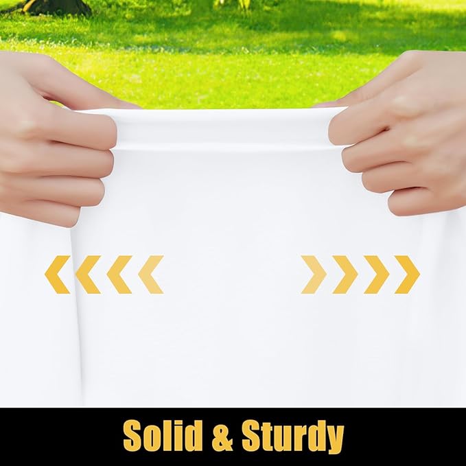 Smiry Rectangle Picnic Table Cloth, Waterproof Elastic Fitted Tablecloths for 4 Foot Tables, Washable Polyester Table Cover for Camping, Indoor and Outdoor (White, 24"x48")