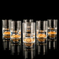SIYOUKI Crystal Shot Glasses 1.7oz Set,Decorated With 24K Gold Leaf Flakes,Lead-Free,Handmade Set Suitable For MaoTai,Spirits,Drinks Tastin,Gift-Box Packaging (6pcs)