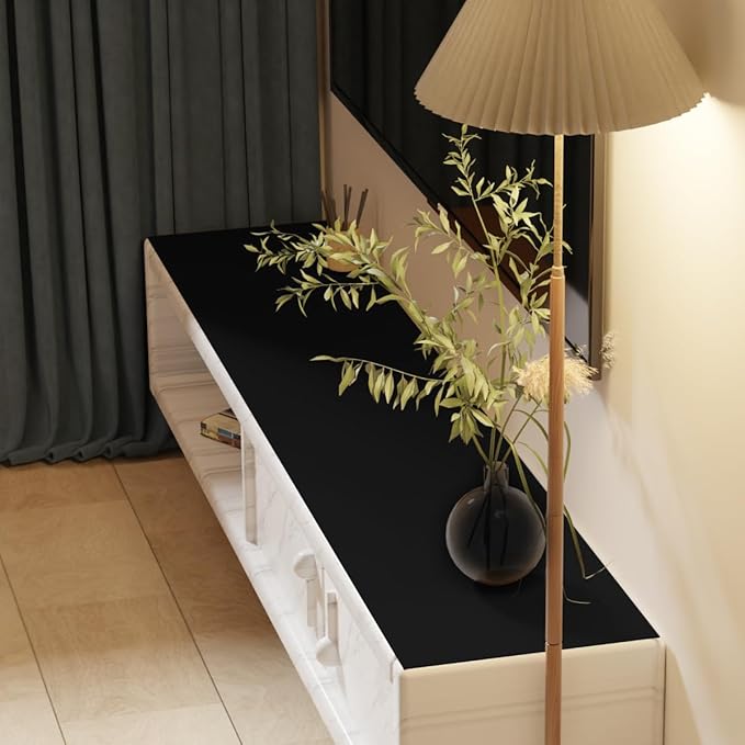Runner for Dresser Top - 22x48 Inch Waterproof Easy to Clean Can Conceal Flaws Protector The Table Top from Scratches Used for Coffee Table Dresser(Black+Black 22x48)