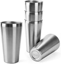 5 Pcs 18.6 oz Small Metal Cup, Double Wall Vacuum Stainless Steel Insulated Cup, Reusable Camping Cups Unbreakable Indoor Outdoor for Party, Home, Office, BBQ, Silver
