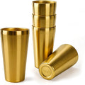 5 Pcs 18.6 oz Small Metal Cup, Double Wall Vacuum Stainless Steel Insulated Cup, Reusable Camping Cups Unbreakable Indoor Outdoor for Party, Home, Office, BBQ, Gold