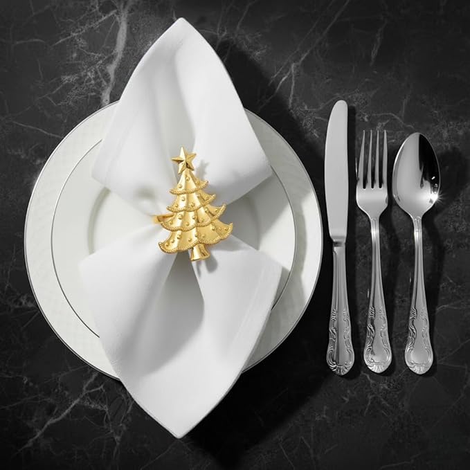 100 Pcs Gold Napkin Rings Bulk Delicate Napkin Holder for Dining Wedding Party Banquet Table Decroration Christmas and Daily Use