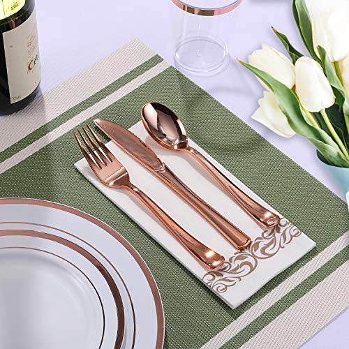 FOCUSLINE 175 Pieces Rose Gold Dinnerware Set for 25 Guests - Image 3