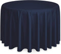 Lann's Linens - 108" Round Premium Tablecloth for Wedding/Banquet/Restaurant - Polyester Fabric Table Cloth - Navy Blue