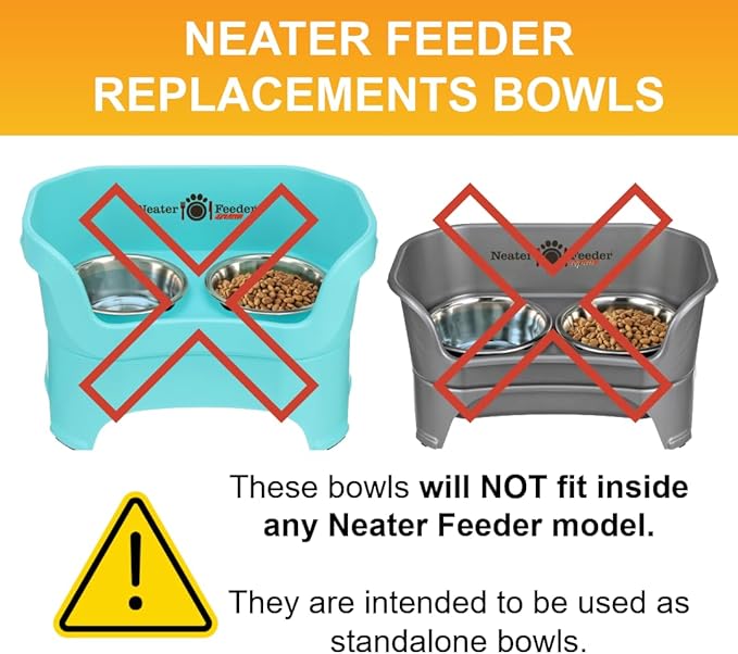 Neater Pet Brands 16 Cup (128 oz.) Stainless Steel Dog Bowls, Set of 2 Metal Bowls for Large Breed, Large Dog Water Bowl or Food Bowl for Indoors or Outdoors, Dishwasher Safe Dish for Extra Big Dogs