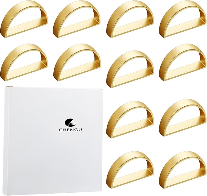 100 Pcs Stainless Steel Napkin Rings Metal Napkin Ring Holders Valentine's Day Modern Serviette Buckles Metallic Adornment for Spring Table Kitchen Dinner Party Wedding(Matte Gold Semicircle)