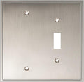 Henne Bery Soft Modern Decorative Wall Plate Switch Plate Outlet Cover (Blank/Toggle, Satin Nickel)
