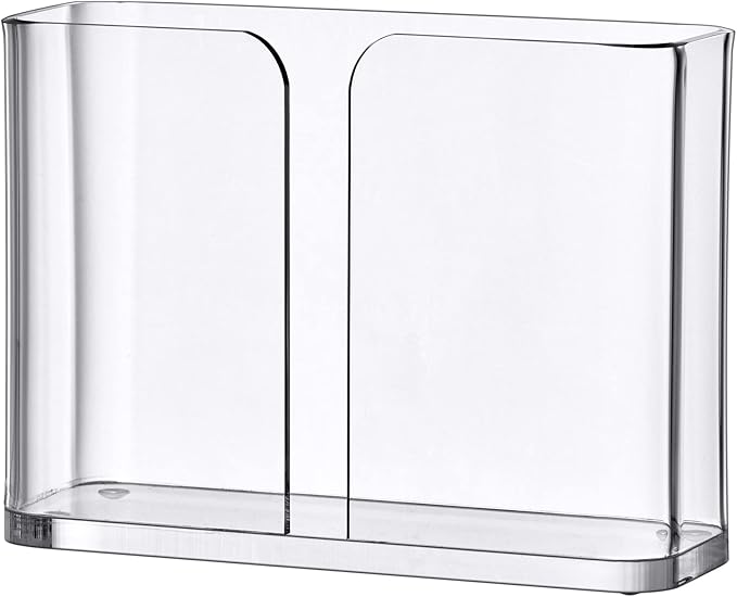 Amazing Abby Acrylic Luncheon Napkin Holder (6.5"x6.5"), Plastic Napkin Dispenser with Non-Slip Pads, Clear Napkin Stand, Great for Kitchen Counter, Dining Table, Bathroom Vanity, and More