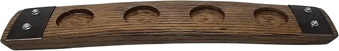 Premium 4 Glass Whiskey Flight/Dark Walnut/No Glasses