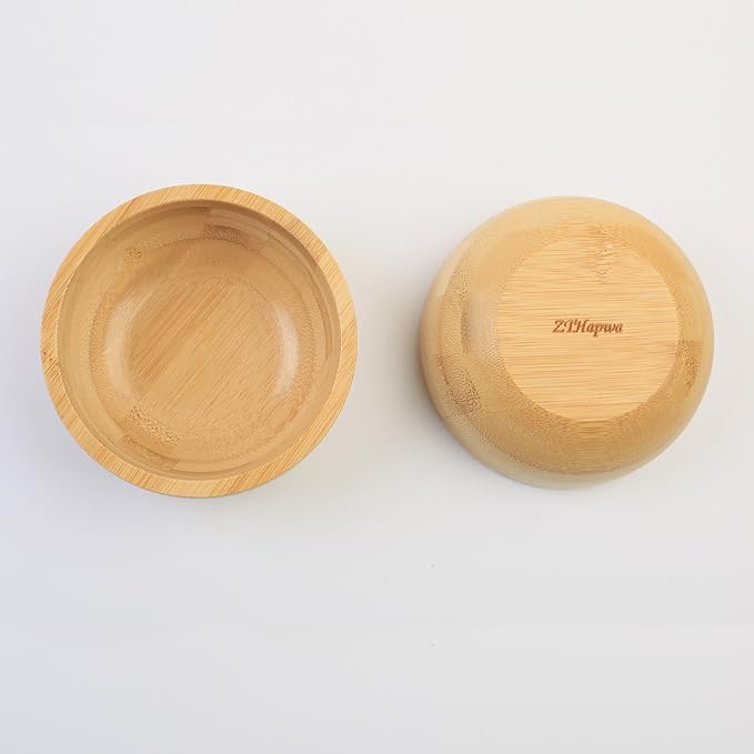 Soup Bowls Set of 2 for Dessert/Cereal/Pasta/Fruit | Natural Bamboo Serving Bowls for Nuts/Candy/Snacks/Pistachio | Charcuterie Accessories for Dipping/Condiments/Sauce | 8.45 oz Capacity