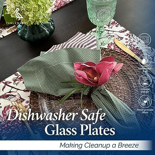 Clear Hobnail Dinner Plates Set of 4 Pressed Glass 10.5 Inch - Image 4