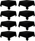 8 Pack Black Square Tablecloth 54x54 Washable Polyester Table Cloth for Square or Round Tables, Wrinkle Resistant Fabric Decorative Covers for Dining Party Banquet Buffet and Wedding