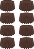 8 Pack Round Tablecloth 120 Inch Cloth Brown Tablecloth for Round Tables, Washable Polyester Table Cloth Stain and Wrinkle Resistant Decorative Table Cover for Wedding Party Dining Banquet