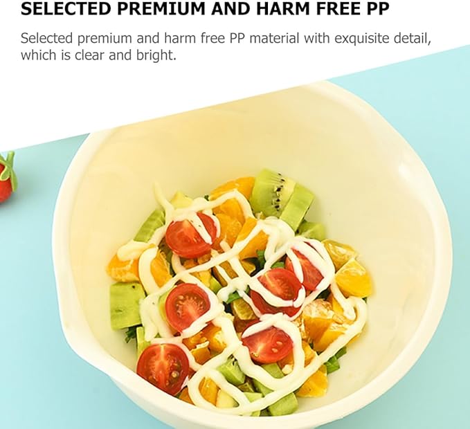 3pcs Stackable Mixing Bowls Set, Reusable Household Salad and Noodle Bowls, Sturdy Kitchen Serving and Food Prep Containers for Cooking and Meal Preparation Random Color
