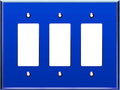 LIDER Reflective Acrylic Decorator Wall Plate, Mirrored Light Switch Plate, Plexiglass Outlet Cover, Acrylic Glass, Oversized 3-Gang 5.25" x 7.06", LWP-33O-ABL, Blue