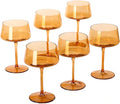 Hand Blown Colored Coupe Glasses Set of 6-13oz large Crystal Martini, Cocktail & Champagne Glasses -Cute & Colorful Cocktail Glassware-Perfect for Bar, Cocktails, Martinis-Wedding Gifts
