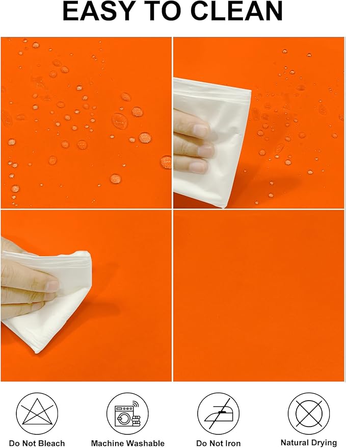 Fokitut 2 Pack Waterproof Square Tablecloth, 90x90 Inch, Stain Resistant and Wrinkle Polyester Table Cloth, Fabric Table Cover for Kitchen Dining, Wedding, Party, Holiday Dinner-Orange