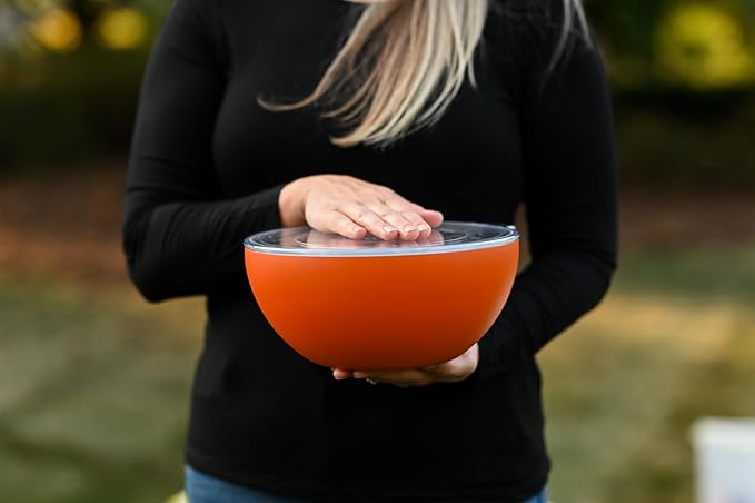 served Large Insulated Serving Bowl with Lid (100oz/3QT) - Double-Walled Stainless Steel Bowl for Hot & Cold Food - Vacuum Insulated, Spill-Resistant Thermal Bowl for Parties, Casseroles, Tailgates