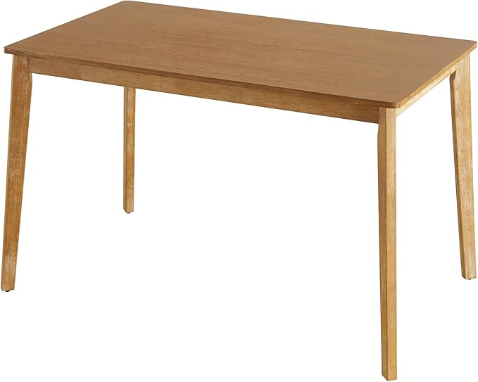 Modern Dining Table Set, Wooden Farmhouse Dining Roon Table and Solid Wood Chairs, 5-Piece Dining Set for Home, Kitchen, Dining Room, 4 Upholstered Chairs, Rubberwood Legs (Only Table)