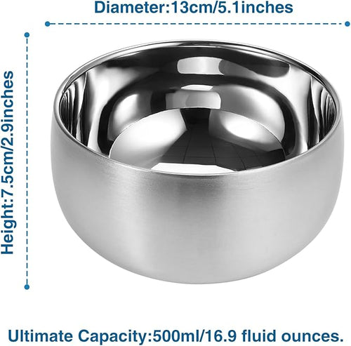 16.9 Fl Oz Ice Cream Bowl,Stainless Steel 316# Insulated Double Wall Vacuum Soup Bowl, Set of 2