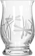 Rolf Glass Dragonfly Glass Hurricane Candleholder | 8-inch Engraved Hurricane Vase | Lead-Free Glass | Diamond-Wheel Engraved | Multi-use Pillar Candle Holder and Flower Vase
