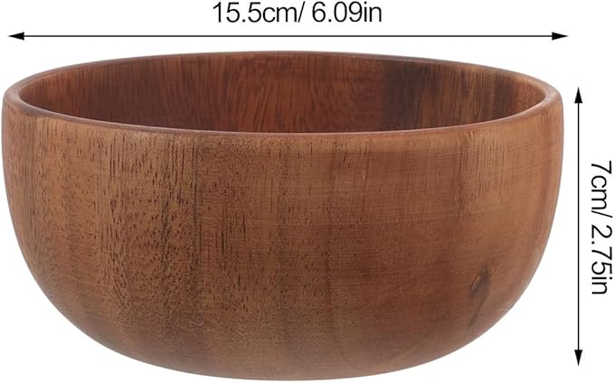 Wooden Salad Bowl Large Flat Bottom Serving Bowl Teak Wood Smooth Natural Finish for Entertaining and Dining