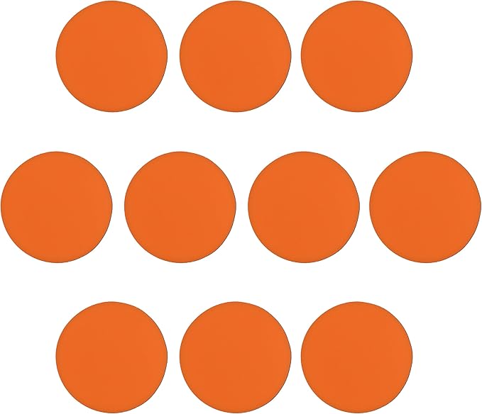 10 Round Foam Bud Coasters Pack, 4 inch - PU Foam, Party Favor - Neon Orange