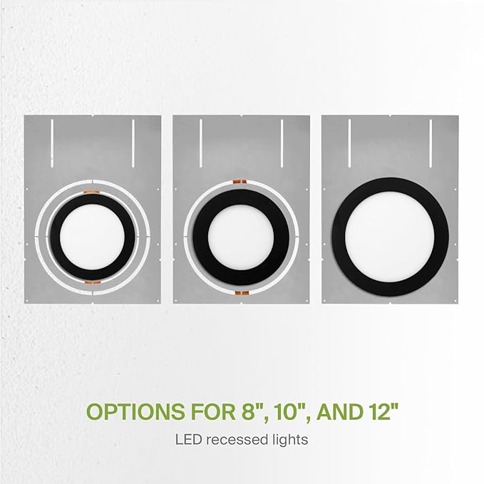 ASD 18 Inch New Construction Mounting Plate with Asymmetric Round Hole - 8/10/12 Inch Flat Steel Rough in Wafer Light Bracket, Shallow LED Recessed Lighting Housing, 24 Pack