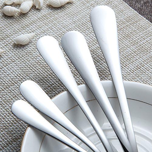 HornTide 6-Piece Mini Tea Spoon Set Dessert Coffee Spoon Flatware Stainless Steel Mirror Polishing 5.5-Inch 14cm - Image 4