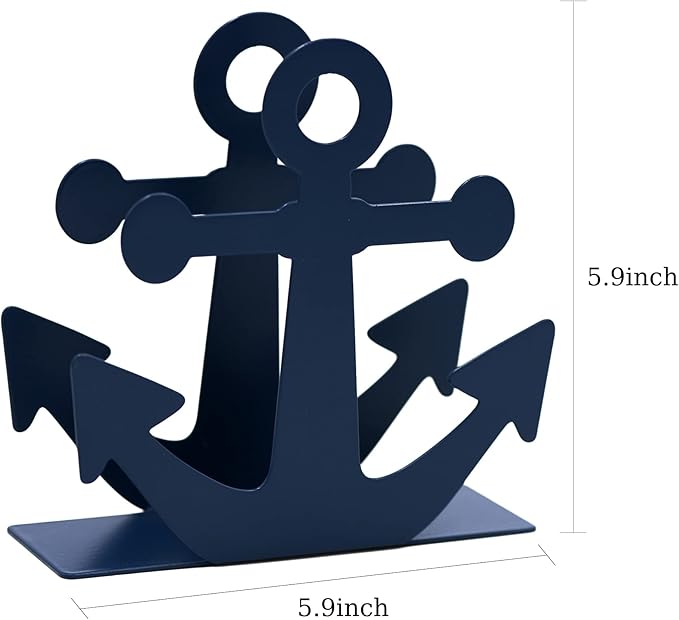 OIGUMR napkin holder farmhouse napkin holder 5.9 x 5.9 inch (Blue, 1)