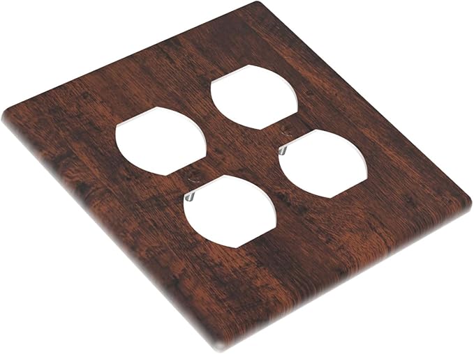 Light Switch Cover Brown Red Rustic Wood Grain Retro Farmhouse 2 Gang Decorative SwitchPlates Double Duplex Wall Plates Switch Plates and Outlet Covers for Farmhouse Cabin Decor